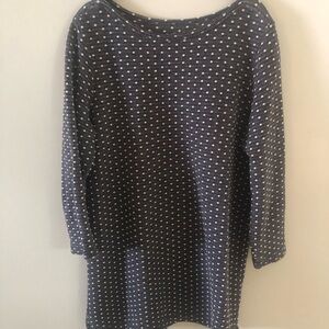 Lands End Large 14-16 Tunic Grey/White